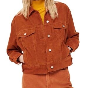 Topshop Burnt Orange Corduroy Jacket
